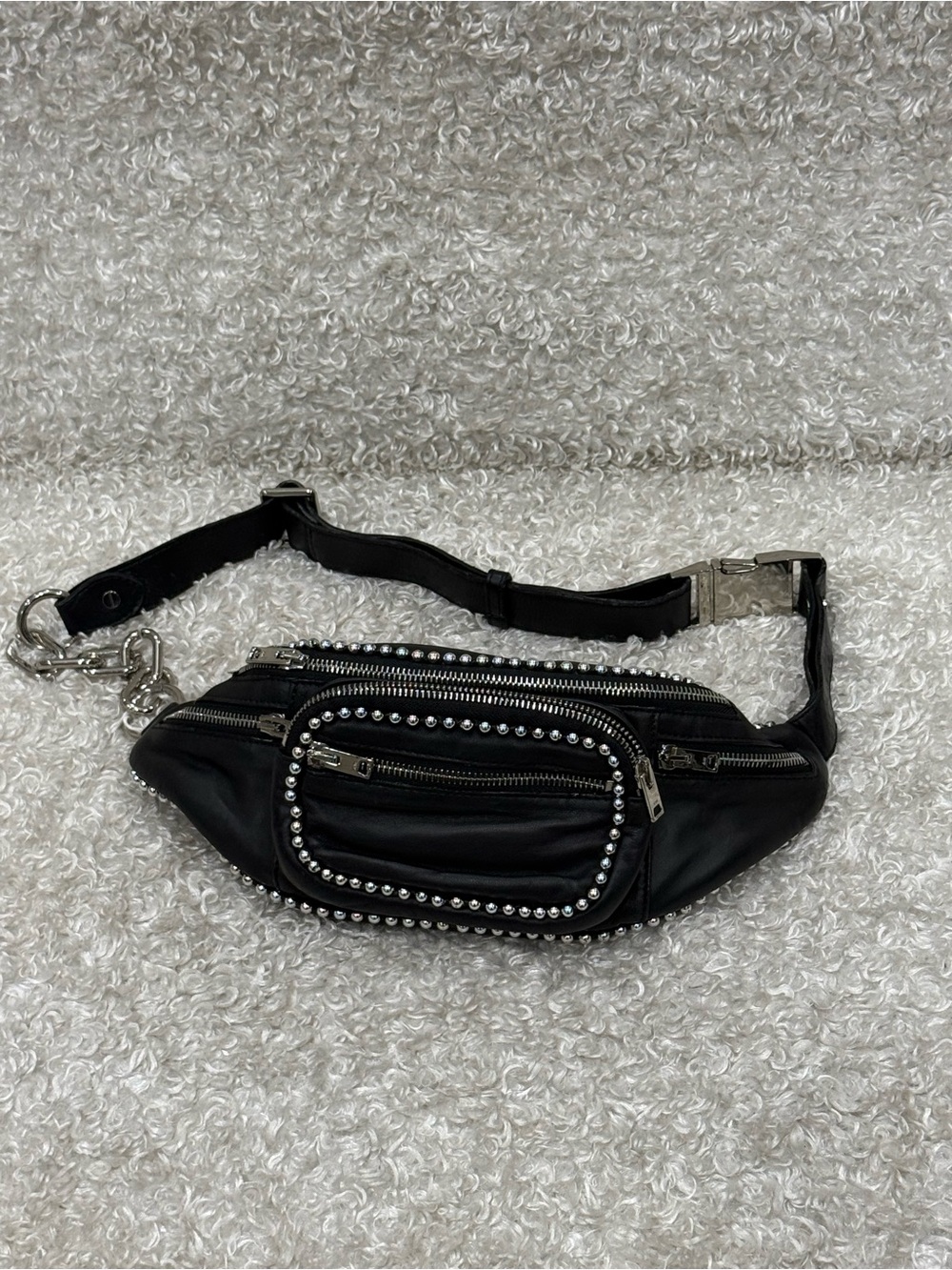 Alexander Wang Black Leather Attica Soft Fanny Pack